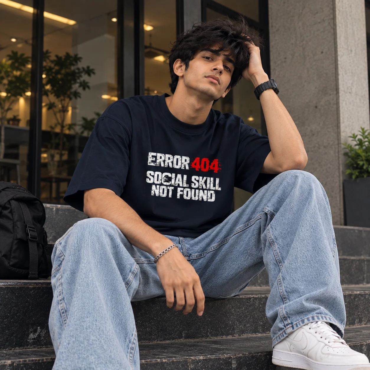 Error 404 — Oversized Terry T-Shirt — on-model shot 1