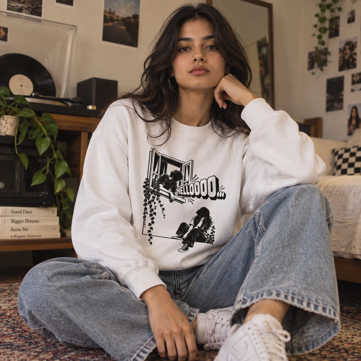 Across the Frame - Classic Sweatshirt — on-model shot 1