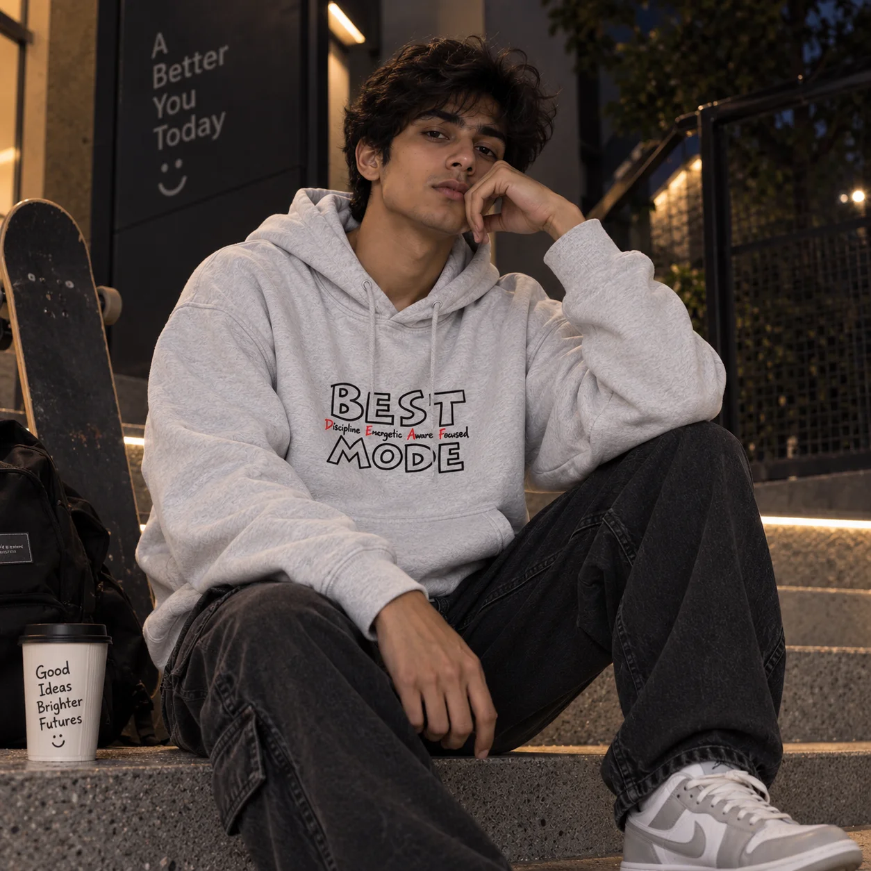 Best Mode - Oversized Hoodie — on-model shot 1