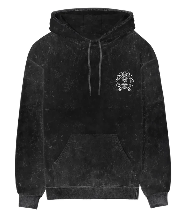 IIT Vintage Varsity Acid Wash Hoodie — IIT BOMBAY